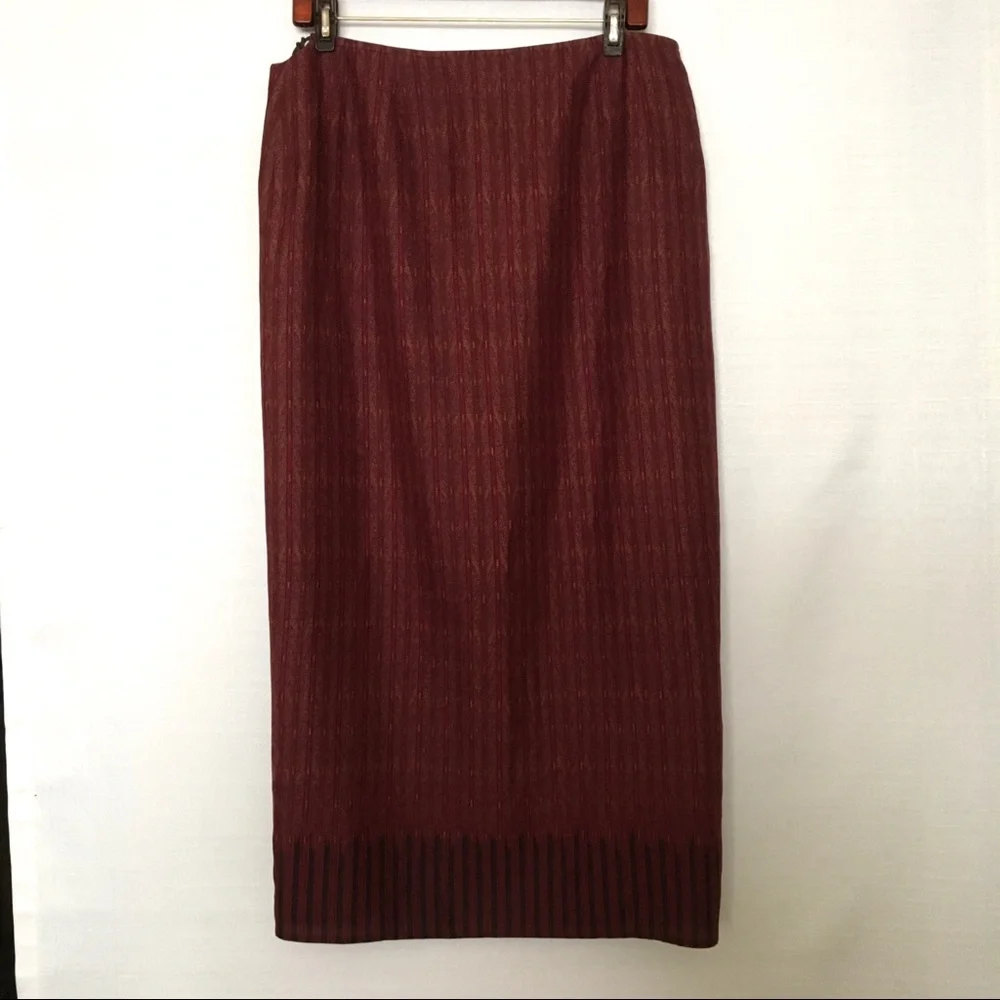 Ralph Lauren: Burgundy Wrap-Maxi Skirt - Picture 5 of 5